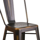Flash Furniture – Tabouret de comptoir de 24 po avec dossier, pour intérieur, métal vieilli, cuivré (ET353424COP)-Finition vieillie enduite de poudre cuivrée