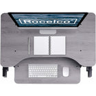 Rocelco - Support de bureau réglable assis/debout pour ordinateur portable de 32 po avec tapis anti-fatigue - Gris-Prêt à l'emploi sans aucun assemblage.