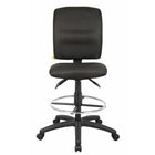 Nicer Furniture - chaise de dessin multifonction - tissu noir - pas de bras-Chaise de dessinateur conçue pour les postes de travail surélevés et une utilisation professionnelle.  