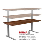 DecentLiving - Bureau assis/debout - 72 L x 30 W po - noyer massif-Provenant du bois de la forêt nord-américaine locale