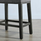 Brassex – Tabouret de comptoir Oakland, 26 po, style selle, ensemble de 2, gris-Garniture de têtes de clous