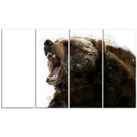 Designart – Imprimé sur toile, méfiez-vous de l’ours, 5 panneaux (PT2341-271)-Impression