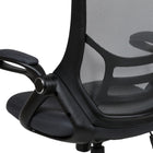 Flash Furniture Chaise de bureau ergonomique pivotante en maille grise foncée à dossier haut avec cadre noir et bras rabattables-Le siège en cascade réduit la pression sur vos jambes