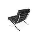 Plata Import - Chaise Cross Barcelona, cuir noir à l’avant, noir (LS-5010-B)-Dimensions : 32 haut. x 29 larg. x 23 prof. (po)