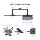 SHOPPINGALL Support extra haut entièrement ajustable pour double écran et ordinateur portable avec mât de 31,5 pouces pour ordinateur portable jusqu'à 17" Moniteurs jusqu'à 32" - SA-LH09L-Noir-11