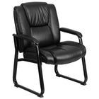 Flash Furniture – Fauteuil d’appoint de direction HERCULES avec pattes traîneau, capacité de 500 lb, cuir noir (GO2138)-Capacité de poids de 500 lb