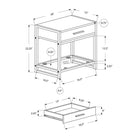 Monarch Specialties - 3503 Table D'Appoint - 22 po H/Blanc/Argent/Verre Trempe-Robuste cadre en métal argenté