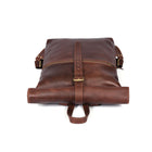 Tolredo Leather Backpack - Top-Roll - Walnut-Un grand compartiment interne à hauteur extensible (rouleau ouvert & fermé)
