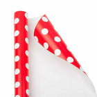 JAM Paper -  Papier cadeau – Papier cadeau à pois – 25 m² par rouleau – Rouge à pois blancs – 2/paquet-La superficie parfaite pour emballer rapidement et facilement vos cadeaux