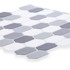 CTG – Carreaux muraux à motif ovale, multi-gris, 6 pièces-Carreaux de qualité supérieure: les carreaux de dosseret mural à peler et coller sont faits de plastique PVC de haute qualité, durable et écologique, résistant à l'eau et à la moisissure qui ne jaunit jamais avec le temps