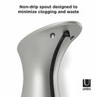 Umbra OTTO - Pompe à savon et solution hydroalcoolique avec fixation murale 250ml, Nickel-Dimensions : 4,75 po L x 3,75 po P x 10,88 po H