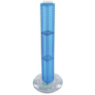 Azar Displays – Présentoir rotatif de comptoir à panneaux perforés sur 4 côtés, 36 x 4 x 4 (po), bleu translucide (700223-BLU)-Quatre panneaux perforés s’emboîtent et base rotative en plastique transparent de 14 1/2 pouces de diamètre