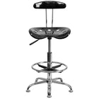 Flash Furniture – Tabouret de dessinateur éclatant de 30,5 po avec siège tracteur, noir (LF215BLACK)-Tabouret de dessinateur contemporain