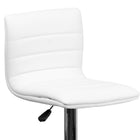 Flash Furniture – Tabouret de bar contemporain et ajustable en vinyle blanc et à pied chromé (CH920231WH)-Siège pivotant