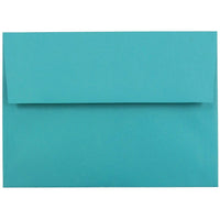 JAM Paper Enveloppes de pap. rec. avec ferm. gommée Brite Hue, format invitation, 5 1/4 x 7 1/4 po, bleu de mer, 100/paquet-Bleu de mer