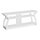 Monarch Specialties - 2665 Meuble Tv - 60 po L/Blanc-Meuble pour televiseur de 60 pouces au fini blanc avec une construction robuste a panneaux epais et des côtes incurves uniques