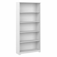 Bush Furniture - Bibliothèque haute à 5 tablettes Cabot - Blanc-La bibliothèque haute 32" L x 12" P x 66" H comprend trois tablettes ajustables pour du rangement et de la décoration flexible