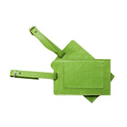 Designer Ashlin  Bicentenaire Canadiana Ensemble de 2 étiquettes à bagages  Cuir de vachette grainé  Vert lime-Étiquette de bagage standard de la taille d'une carte de visite.
