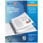 QuickFit - Protège-feuille épais, format lettre, chargement par le dessus, transparent - paq./10-Protège-feuilles