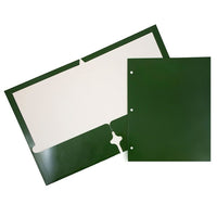 JAM PaperMD – Chemise lustrée à 3 trous et à 2 pochettes, vert, 50/paquet-Chemises en papier cartonné lustré vert