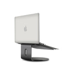 ShoppingAll - Support ergonomique pour ordinateur portable avec base pivotante à 360°- Gris-Le design lisse, durable et de qualité de l'acier aluminium s'adapte à la plupart des surfaces et des appareils.  Anti-rouille et anti-corrosion, super durable à utiliser.