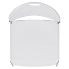 Flash Furniture - Chaise ultra-compacte empilable blanche de la série HERCULES avec une et cadre enduit de poudre argentée-Matériel polypropylène avec résistance à la décoloration