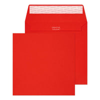 Blake - Enveloppes d'invitation rouges brillantes de couleur creative de-6 1/4po l x 6 1/4 po L-Moteur de feu rouge-Paquet de 25-Moteur De Feu Rouge