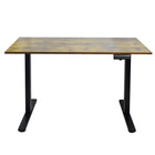 Ezywork - Bureau debout à hauteur réglable électrique de 48 po avec plateau entier - Cadre noir / Dessus de table marron vintage-Taille du bureau : 47,2" L x 23,6" P (120 cm x 60 cm)