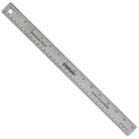 Staples - Règle en acier inoxydable, 15 po/38 cm-Règle en acier inoxydable avec marquages impériaux et métriques gravés