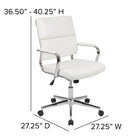 Flash Furniture Chaise De Bureau Pivotante Exécutive Leathersoft Panel-Blanc (BT20595M2WH)-LeatherSoft est en cuir et polyuréthane pour plus de douceur et de durabilité