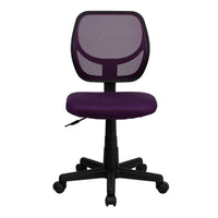 Flash Furniture - Chaise fonctionnelle sans accoudoirs, dossier mi-dos, avec mailles, WA-3074-PUR-GG, violet-Chaise de travail contemporaine