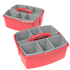 Storex grand caddy avec godets de rangement - rouge - paquet de 2-2 grands compartiments avec des mesures à l'intérieur: 11.25" de long x 4,25" de large x 4,5" de profondeur