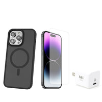 TUFF8 - Glide Guard avec protecteur d'écran et chargeur mural pour iPhone 15 Pro - Noir fumé-Couche antichoc : la couche antichoc étanche à l'air ajoute une protection supplémentaire contre les chutes accidentelles. Testé selon MIL-STD jusqu'à 6 pieds