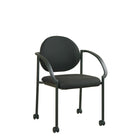 Work Smart – Chaise empilable avec roulettes et accoudoirs, noir-Siège et dossier ultra-rembourré avec mousse moulée