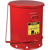JustriteMD – Poubelles à déchets huileux, 21 gal, 8 3/8 x 23 7/16 po, rouge-Couleur : Rouge