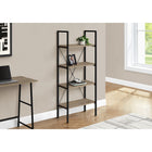 Monarch Specialties - 7800 48 po H Etagere - Taupe Fonce/Metal Noir-Les quatre niveaux d'etageres solides sont elegants et discrets, ce qui en fait une piece ideale pour montrer vos objets de collection, vos photographies encadrees, vos objets d'art et même une plante d'interieur ou deux.