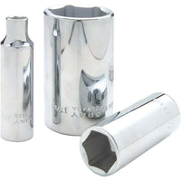 Gray Tools – Douille profonde, 6 pans, à prise 5/8 x 1/2 po, fini chromé satiné-Taille : 5/8 po