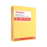 Staples – Papier à copies recyclé à 30 % - couleurs pastel - lettre - 8 1/2 po x 11 po - jaune canari - 500 feuilles-Avec ces couleurs, vos documents ne passeront pas inaperçus