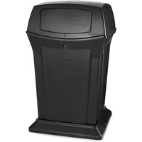 Rubbermaid RangerMD – Conteneur de déchets, noir, 45 gallons avec dessus à 2 portes (FG917188BLA)-Capacité : 45 gallons américains