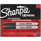 Sharpie - Marqueurs permanents Extreme, pointe fine, noir, paq./2-L'encre résiste à une exposition jusqu'à 96 heures aux rayons ultraviolets et fait montre d'une adhésion supérieure à la plupart des surfaces