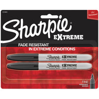 Sharpie - Marqueurs permanents Extreme, pointe fine, noir, paq./2-L'encre résiste à une exposition jusqu'à 96 heures aux rayons ultraviolets et fait montre d'une adhésion supérieure à la plupart des surfaces