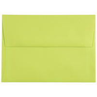 JAM Paper Enveloppes à fermeture gommée Brite Hue, format livret, 5 1/4 x 7 1/4 po, vert lime éclatant, paq./100-Vert lime