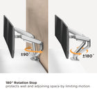 Uplite Double Support de Bureau Pour Moniteur Deux Bras Entièrement Ajustable, Articulé, Pour 2 Ecran de jusqu'à 32 po-6