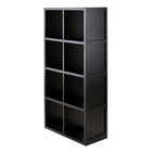 Winsome –  Étagère de rangement cloisonnée Timothy avec panneau de lambris, cube de 4 x 2 po, 25.63 po x 11,81 x 53.11 po, noir-Utilisez-le comme un présentoir de rangement ou agencez-le avec des paniers pour changer son apparence