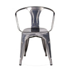 Nicer Furniture - fauteuil industriel empilable de style Tolix A - gris acier - paquet de 2-Modèle gris métallique