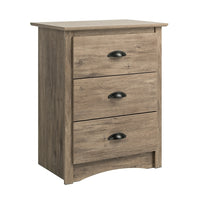 Prepac – Table de nuit haute à 3 tiroirs DDC-2403 Salt Spring, gris délavé-Fini de laminé gris délavé