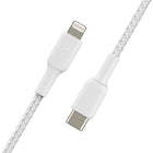 Câble USB-C vers Lightning 90 cm Belkin - Blanc-Câble testé pour sa résistance à plus de 10 000 plis, pour une longévité ultime