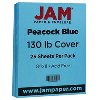 Papier cartonné, 8,5x11po, 130lb, bleu paon-1