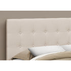 Monarch Specialties - 6004Q Lit Queen Tete De Lit - Tissus Beige-Fabriqué avec un cadre en bois pour la durabilité et la stabilité