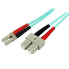 StarTech  Câble de raccordement à fibre optique 5M Lszh duplex 10 Go 50/125 multimode, aqua, Lc vers Sc-Les câbles à fibre optique offrent un signal de qualité supérieure sur des distances plus longues
